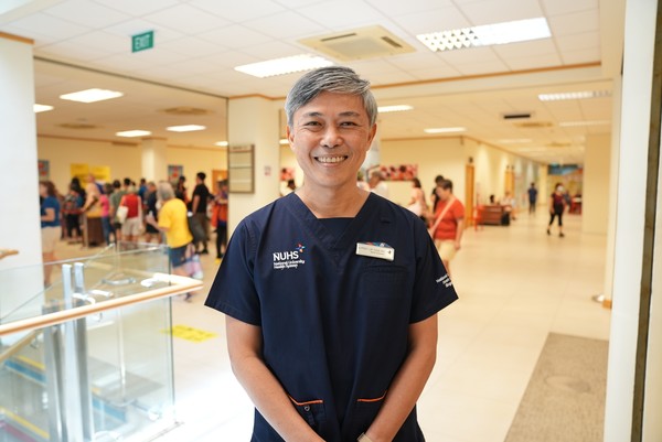 Adj A/Prof Lim Toon Wei, clinical lead of the NUHCS Shared Care Programme, at the NUHCS World Heart Health event at Jurong Medical Centre.